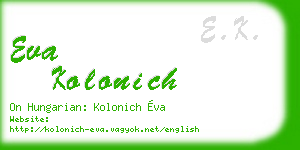 eva kolonich business card